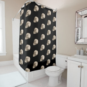 Cortina De Ducha Calavera y huesos Halloween