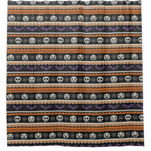 Cortina De Ducha Calavera y murciélagos de Halloween, de estilo lis