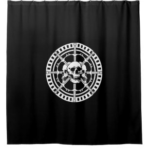Cortina De Ducha Calaveras con espadas