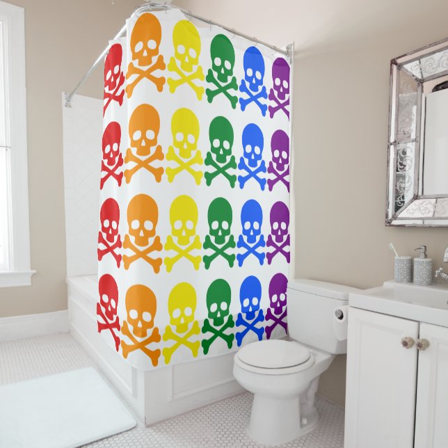 CORTINA DE DUCHA CALAVERAS DE ARCOÍRIS (In situ)