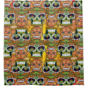 Cortina De Ducha Calaveras de azúcar