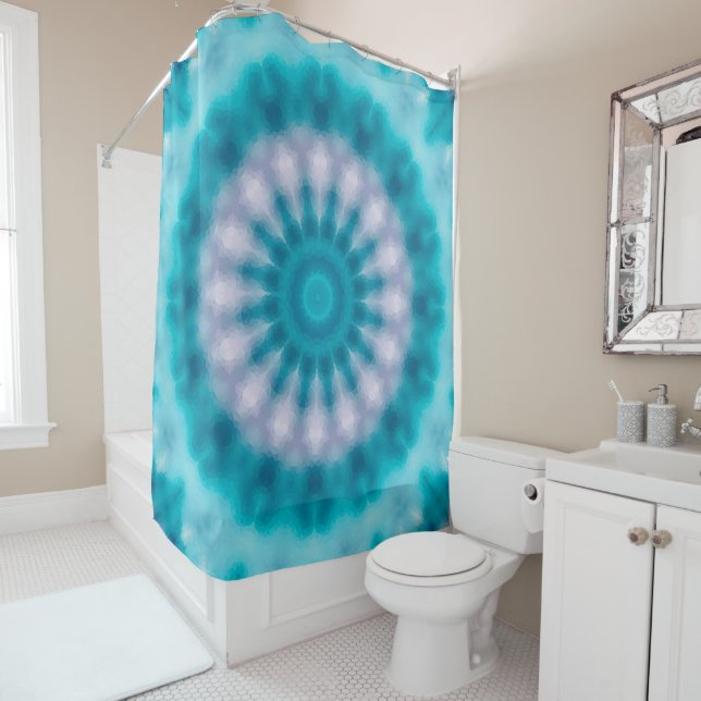 Cortina De Ducha Calidoscopio azul cielo (In situ)