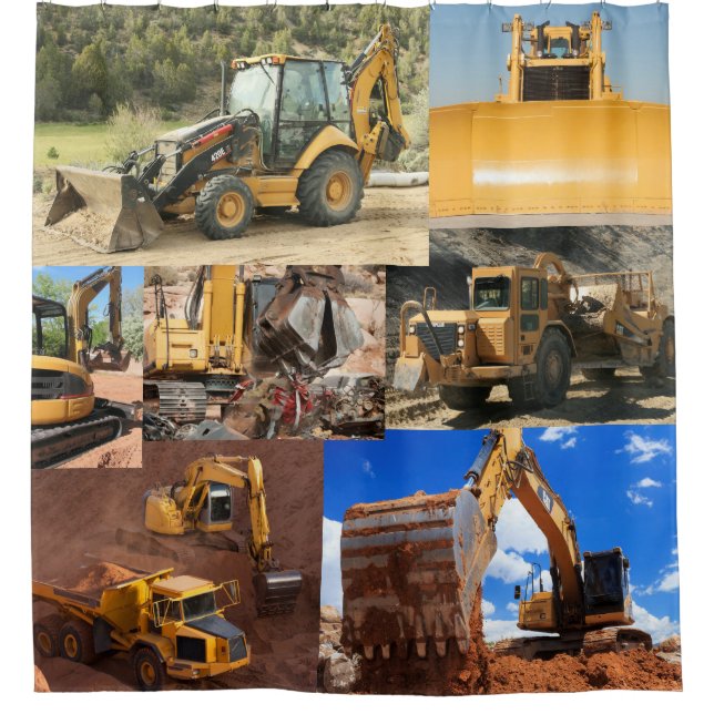 Cortina De Ducha Camiones y tractores de construcción (Anverso)