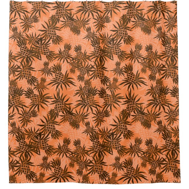 Cortina De Ducha Camisa Tropical Pineapple Camo Hawái Aloha (Anverso)