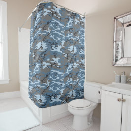 Cortina De Ducha Camo azul