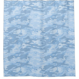 Cortina De Ducha Camo azul claro