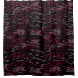 Cortina De Ducha Camo rojo oscuro
