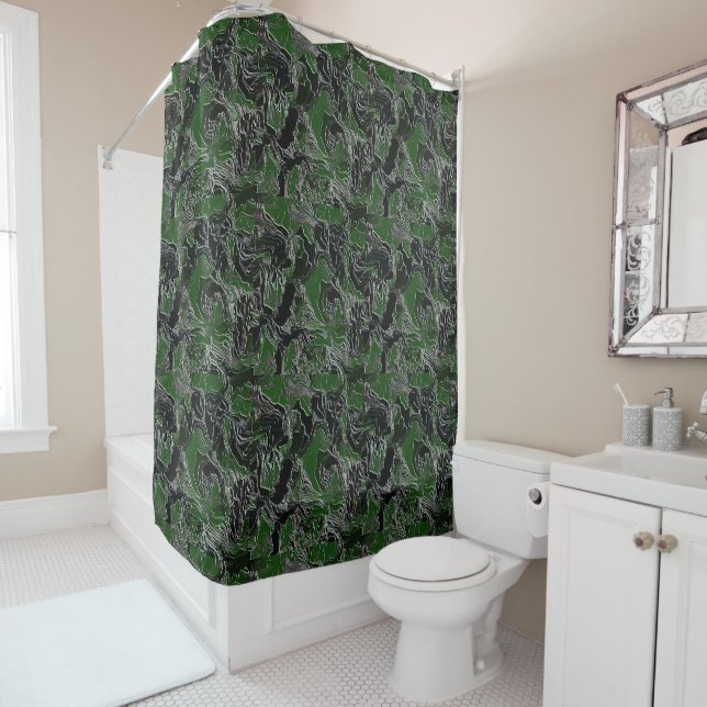 Cortina De Ducha Camo verde funky (In situ)
