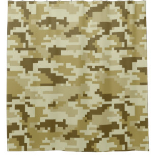 Cortina De Ducha Camuflaje digital de desierto de 8 bits