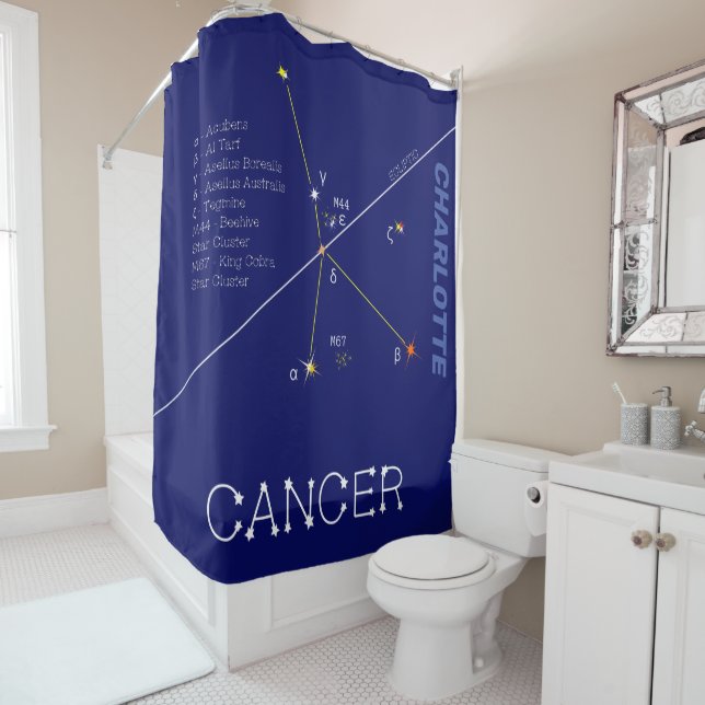 Cortina De Ducha Cáncer de Constelación Zodiaca (In situ)