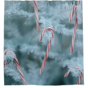 Cortina De Ducha Candy Cane en el árbol