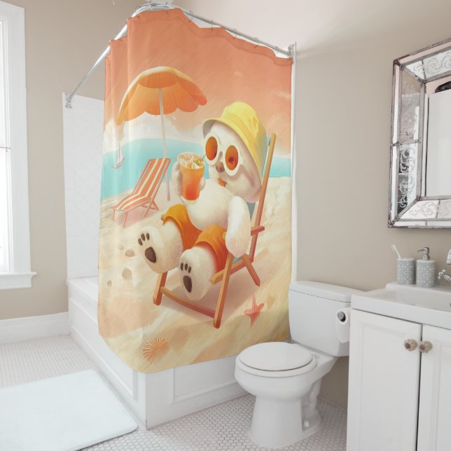 Cortina De Ducha Canto sonriente - Modo playa activado (In situ)