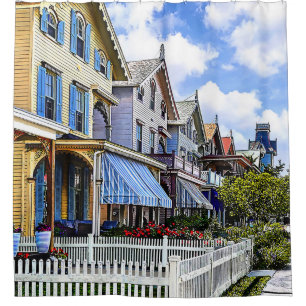 Cortina De Ducha Cape May NJ - Calle Victoriana Colorida