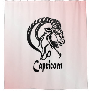 Cortina De Ducha Capricornio Rosa la Cabra de Mar Zodiaco