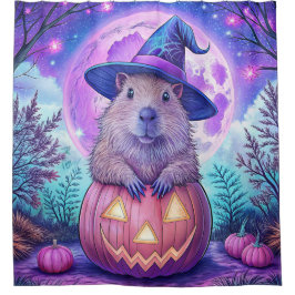 Cortina de ducha Capybara Halloween