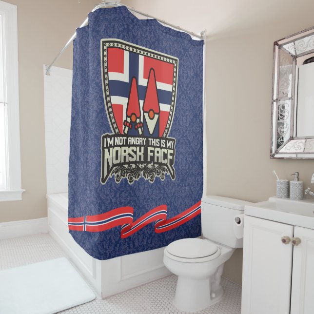 Cortina De Ducha Cara Norsk Azul Damask (In situ)