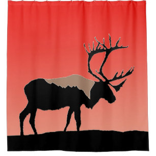 Cortina De Ducha Caribou at Sunset - Arte original de la vida salva
