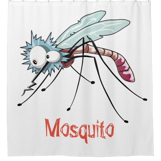 Cortina De Ducha Caricatura de mosquito (Anverso)