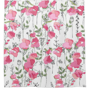 Cortina De Ducha Cariño: Textura de verano floral.