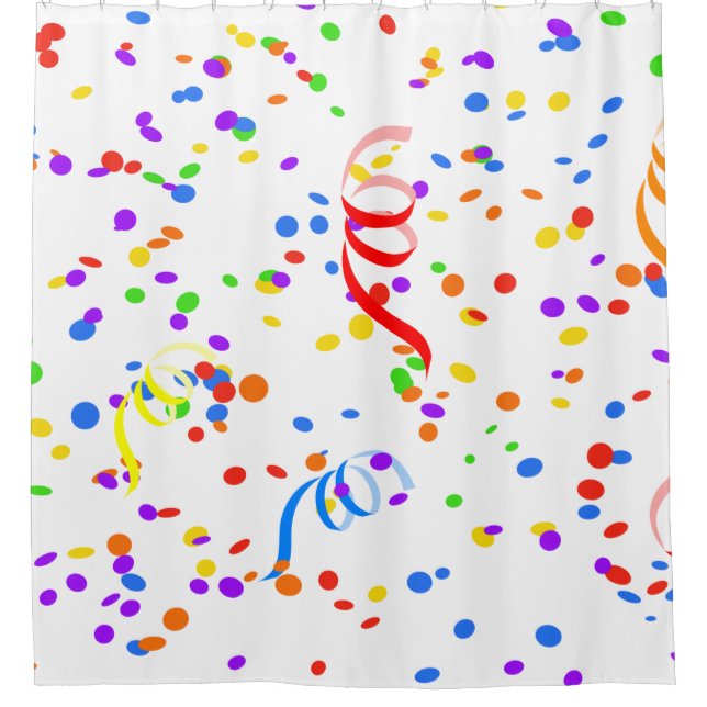 Cortina De Ducha Carnaval de fiesta de Confetti streamer (Anverso)