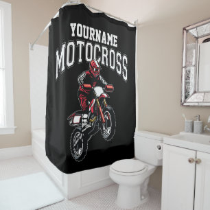 Cortina De Ducha Carreras personalizada de moto-cruz sucia para cic