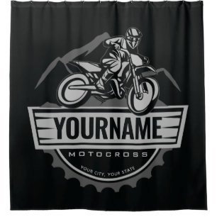 Cortina De Ducha Carreras personalizada de Motocross Rider Dirt Bik