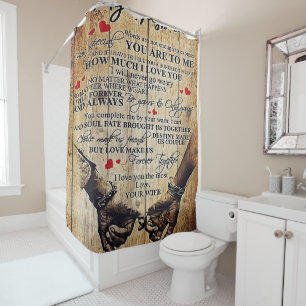 Cortina De Ducha Carta corta al marido   Bonito regalo de vacacione