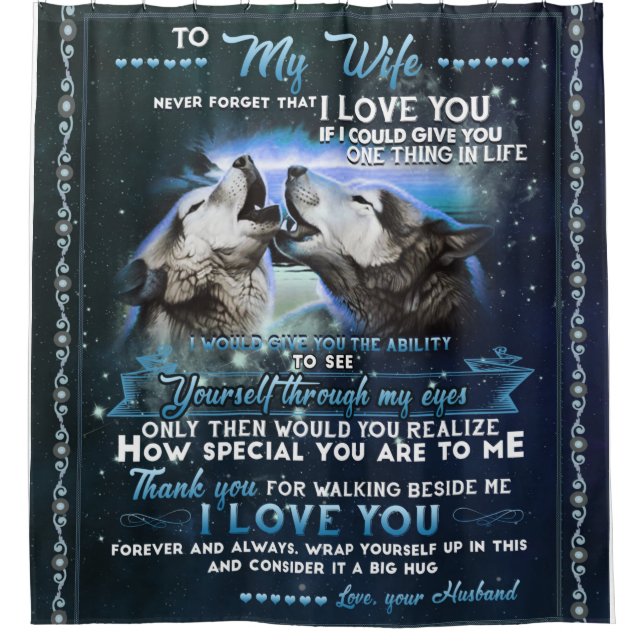 Cortina De Ducha Carta Personalizada A Mi Esposa Del Esposo (Anverso)