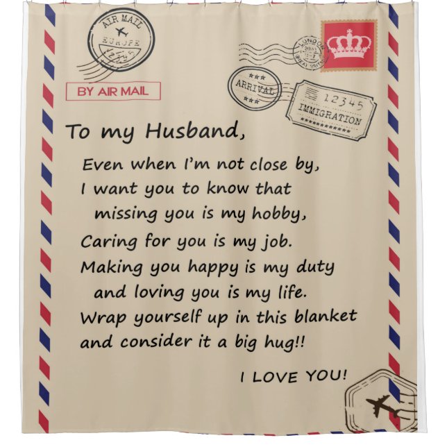 Cortina De Ducha Carta Personalizada A Mi Esposo De La Esposa (Anverso)