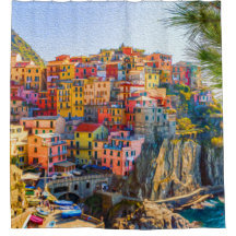 Casas de mar coloridas de Italia Pintura