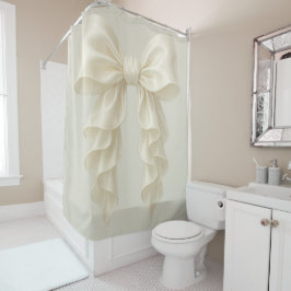 Cortina De Ducha Cascada de crema Ruffle Bow Elegante Posh Femenino
