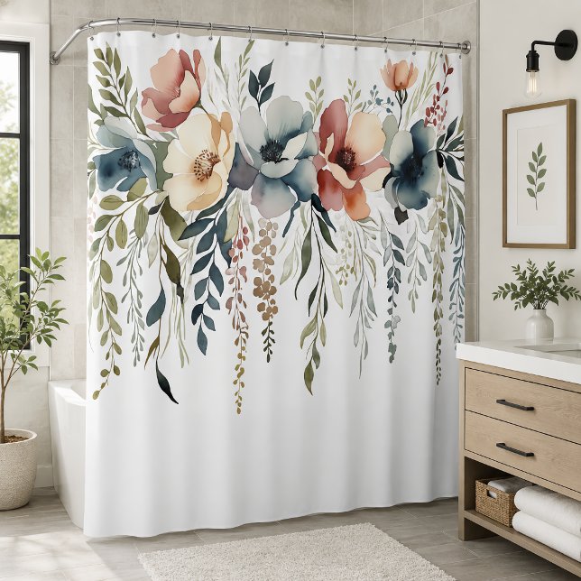 Cortina De Ducha Cascada floral pastel boho (Subido por el creador)