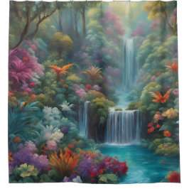 Cortina De Ducha "Cascada tropical mística"