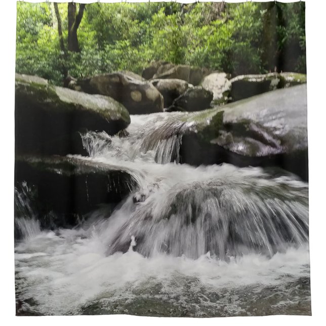 Cortina De Ducha Cascadas de Cascadas Grandes Montañas Ahumadas (Anverso)