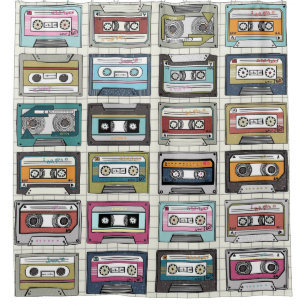 Cortina De Ducha Cassette de música retro: Icono nostálgico