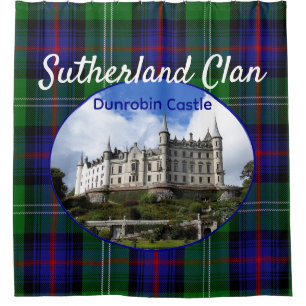Cortina De Ducha Castillo de Escocia Sutherland Escocia Clan Tartán