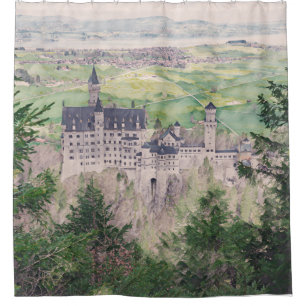 Cortina De Ducha Castillo Retro Neuschwanstein en Alemania
