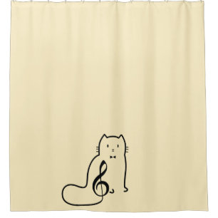 CORTINA DE DUCHA CAT Y NOTA MÚSICA