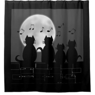 Cortina De Ducha Caterwauling a la luz de la luna