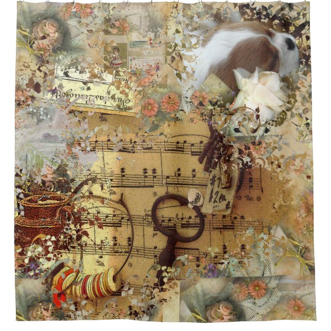 Cortina De Ducha Cavalier King Charles Spaniel, Blenheim (Anverso)