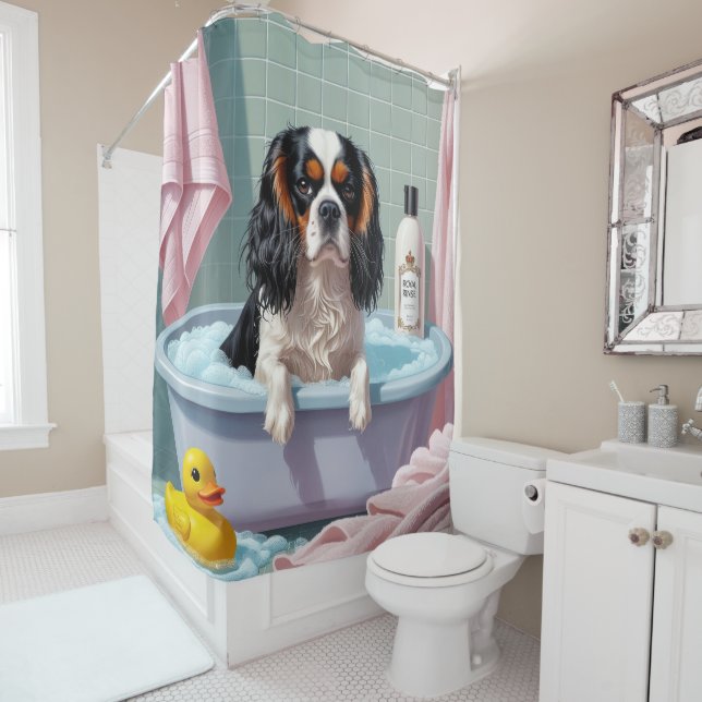 Cortina De Ducha Cavalier King Charles Spaniel Dormilón Divertido L (In situ)