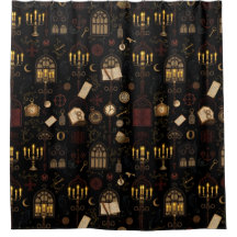 Cortina de ducha Celestial Dark Academia