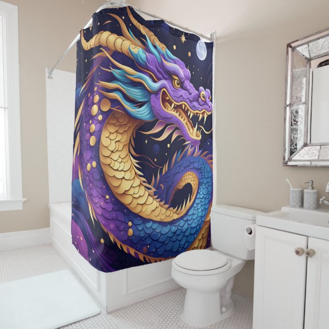 Cortina De Ducha celestial dragon shower curtain (In situ)