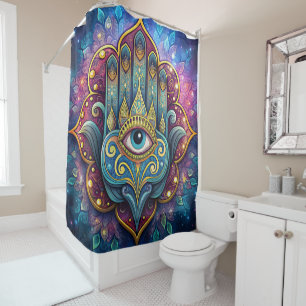 Cortina De Ducha Celestial Hamsa