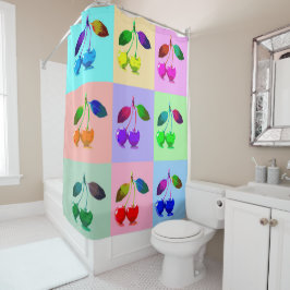 Cortina De Ducha Cerezas coloridas vívidas - Arte pop