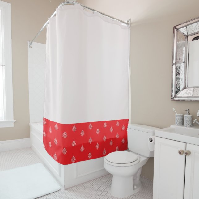 Cortina De Ducha Cerezo Rojo Con Mandalas (In situ)