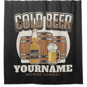 Cortina De Ducha Cerveza Fría personalizada Fábrica de Barril de Ro