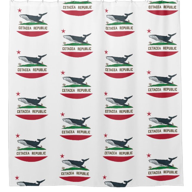 Cortina De Ducha Cetacea Republic Whale Flag Rorqual (Anverso)