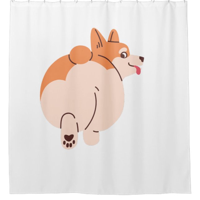 Cortina De Ducha Cheeky Corgi (Anverso)