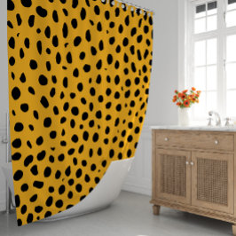 Cortina De Ducha Cheetah Spots Naranja Black